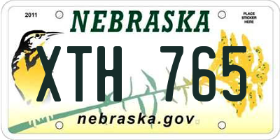NE license plate XTH765