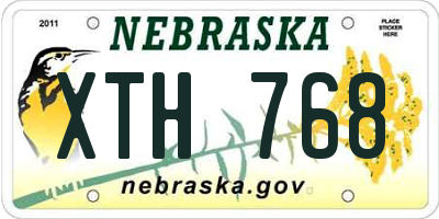 NE license plate XTH768