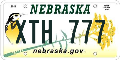 NE license plate XTH777