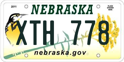 NE license plate XTH778