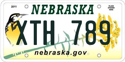 NE license plate XTH789