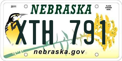 NE license plate XTH791