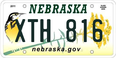NE license plate XTH816