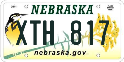 NE license plate XTH817
