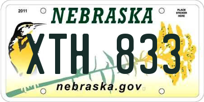 NE license plate XTH833
