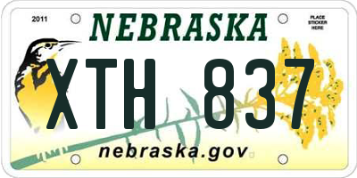 NE license plate XTH837