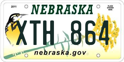 NE license plate XTH864
