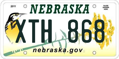NE license plate XTH868
