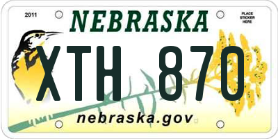 NE license plate XTH870