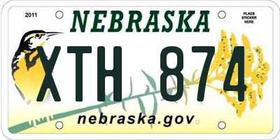 NE license plate XTH874