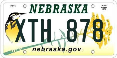 NE license plate XTH878
