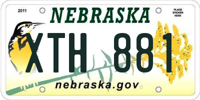 NE license plate XTH881