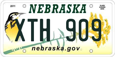 NE license plate XTH909