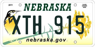 NE license plate XTH915