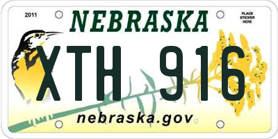 NE license plate XTH916