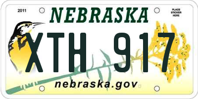 NE license plate XTH917