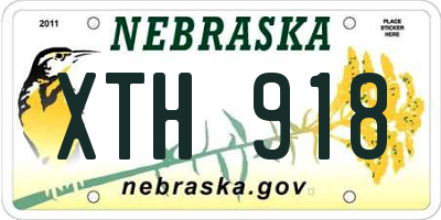 NE license plate XTH918