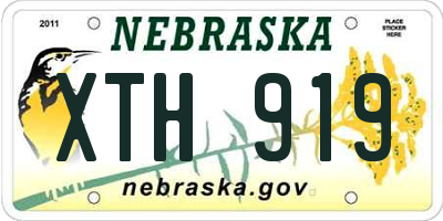 NE license plate XTH919