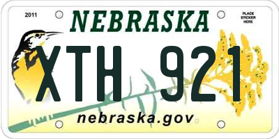 NE license plate XTH921