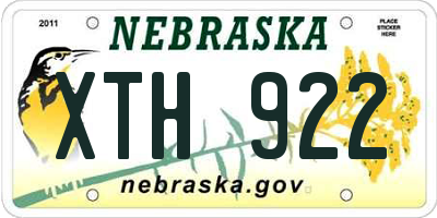 NE license plate XTH922