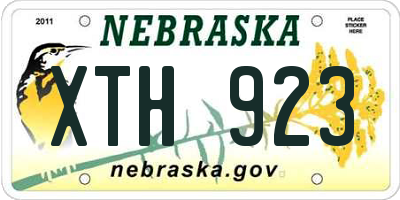 NE license plate XTH923