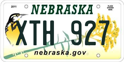 NE license plate XTH927