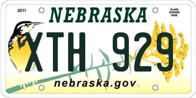 NE license plate XTH929