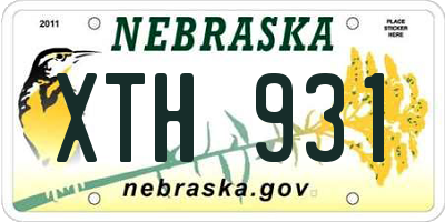 NE license plate XTH931