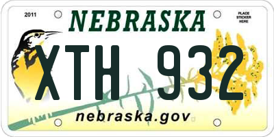 NE license plate XTH932