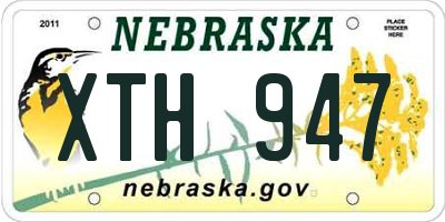 NE license plate XTH947