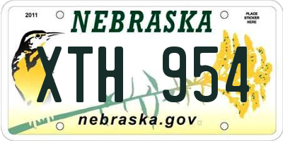 NE license plate XTH954