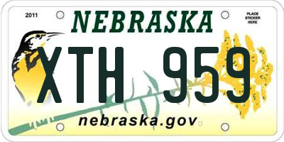 NE license plate XTH959