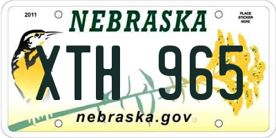 NE license plate XTH965