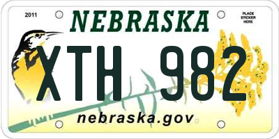 NE license plate XTH982