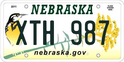 NE license plate XTH987