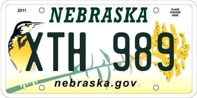 NE license plate XTH989