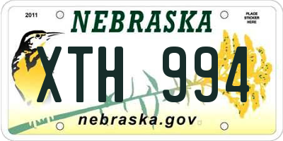 NE license plate XTH994