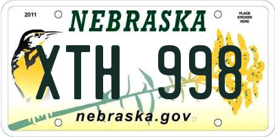 NE license plate XTH998
