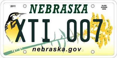 NE license plate XTI007