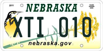 NE license plate XTI010