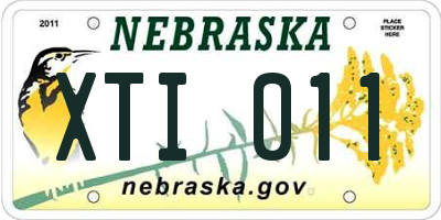 NE license plate XTI011