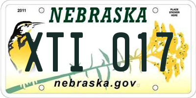 NE license plate XTI017