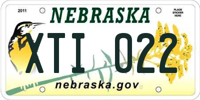 NE license plate XTI022