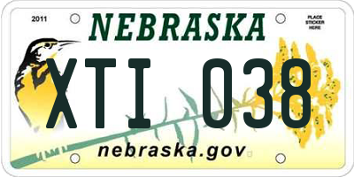 NE license plate XTI038