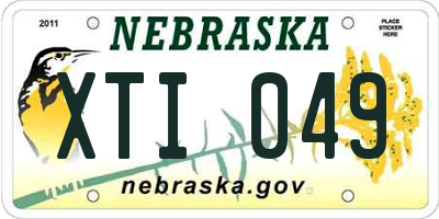 NE license plate XTI049