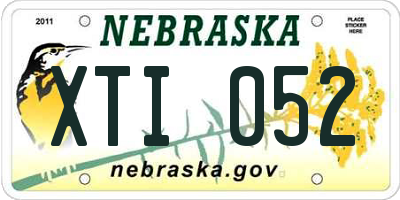 NE license plate XTI052