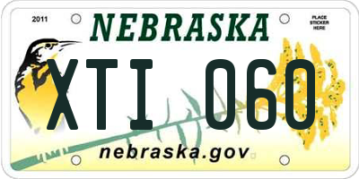 NE license plate XTI060