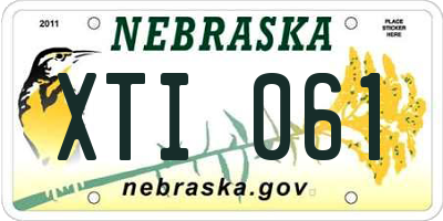 NE license plate XTI061