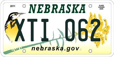 NE license plate XTI062