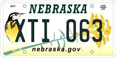 NE license plate XTI063